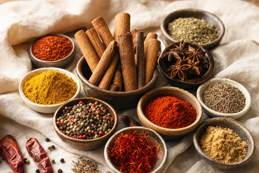 Épices et aromates en vrac